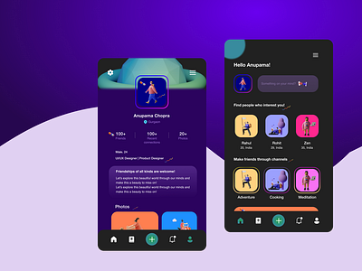 Social media app UI