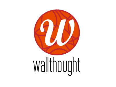 Wallthought logo branding logo red thought typography wall