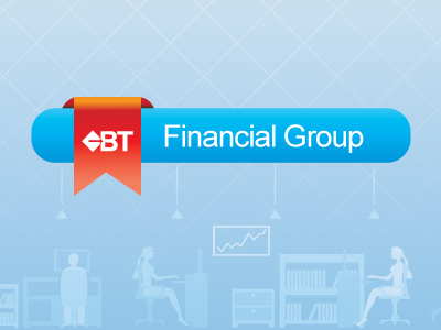 BT Financial Group Presentation background header logo ppt presentataion ribbon slide