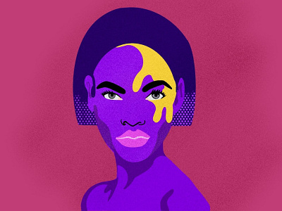 Lady Illustration app art art of the day design drawing graphic design icon illustration poster procreate purple vector women