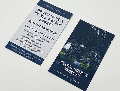 Travel Horror Stories - Business Cards branding business cards content marketing graphic design logo podcast stationery travel travel horror stories vacation