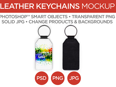 Keychains Mockup & Template colour
