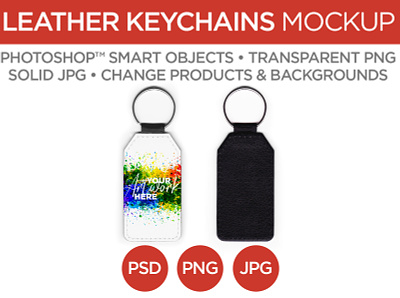 Keychains Mockup & Template colour