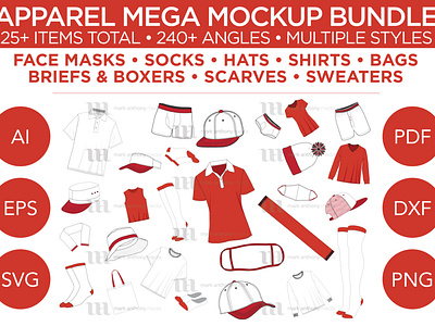 Apparel Mega Bundle - Vector Template Mockup