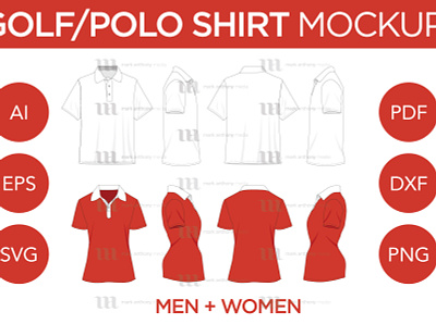Golf/Polo Shirt - Vector Template Mockup golf shirt