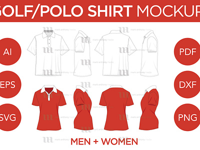 Golf/Polo Shirt - Vector Template Mockup