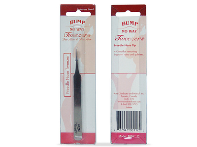 Bump No Way - Needle Nose Tip Tweezer - Packaging