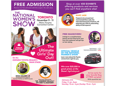 The National Women's Show - Flyer art brochure celebritites coupon design event flyer graphic print show toronto women