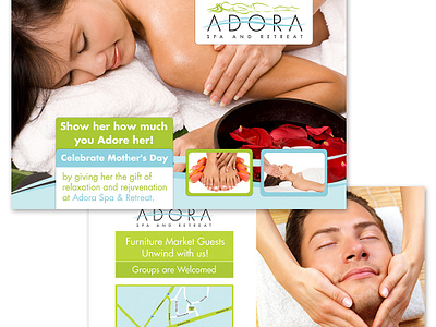 Adora Spa and Retreat - Post Card brochure design flyer graphic post card print spa