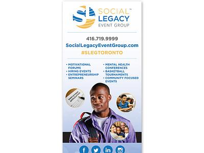 Social Legacy Event Group - Pull Up Banner (33" x 81") advertising banner graphic design logo marketing poster print promotion pull up banner sign