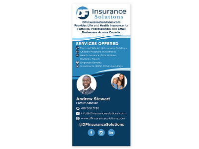 DF Insurance Solutions - Pull Up Banner branding design event graphic design health insurance marketing promotion pull up banner sign tradeshow vinyl