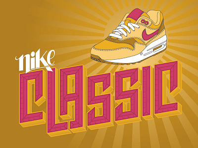 Nike Classic Campain art direction branding campaign classic custom hand lettering illustration nike sneaker typography