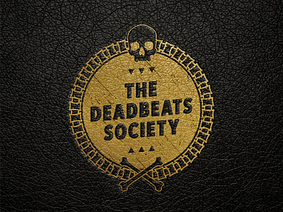 The Deadbeats Society album badge bones cover design emboss foil stamp identity illustration logo music skull