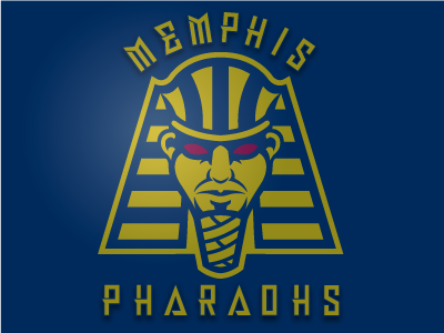 Memphis Pharaohs brand egypt font identity logo memphis pharaohs sports typography vector