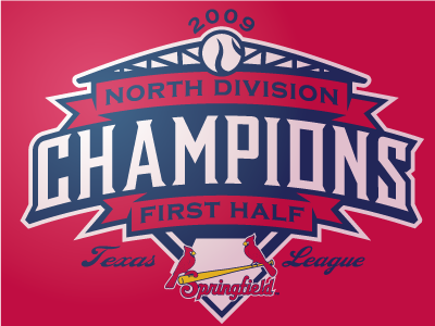 2009 1st Half Division Champs baseball cardinals champions logo milb playoffs sports springfield