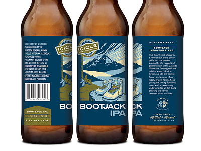 Bootjack IPA beer bottle label national park packaging