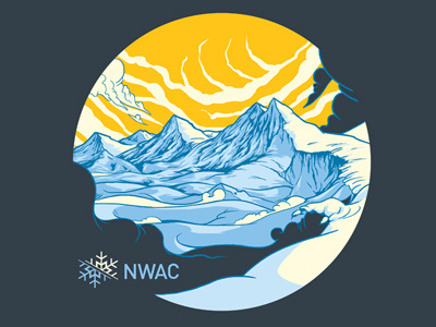 NWAC Mountainscape mountains screenprint t shirt