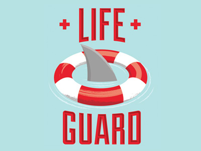 Life Guard - Bier De Garde beer illustration lifeguard shark tap handle