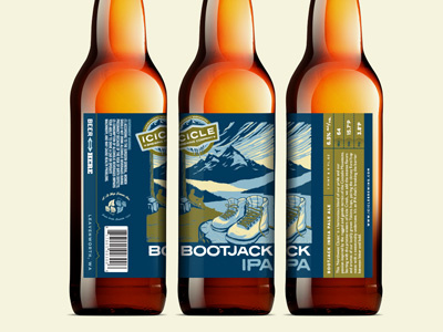 BootJack IPA 2015 Label Update beer bottle label illustration ipa label