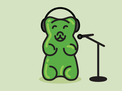Gummy Recording Session candy editorial gummi gummy bear headphones illustration microphone recording
