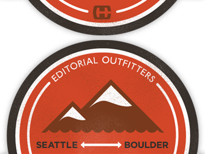 Haytercomm badge badge distress editorial hayter mountains sticker