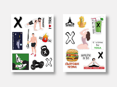 X-studio stickers illustration graphic design