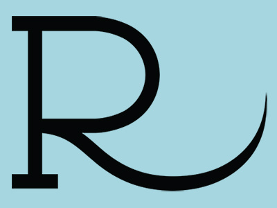 R Glyph character drop cap glyph initial typography