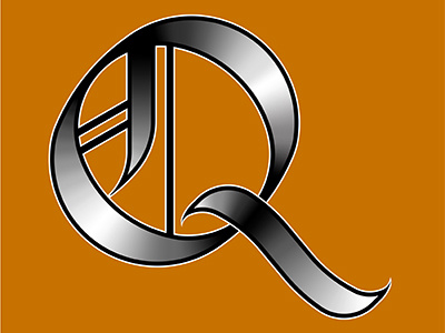 Q Glyph character drop cap glyph typography