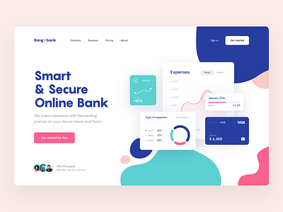 Online Bank — Concept bank bank card business color dashboard desktop finance interface product product design ui ux web website