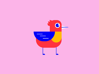 Red Bird animal art basic bird cute flat design geometric illustration illustrator nature shapes simple vetorial