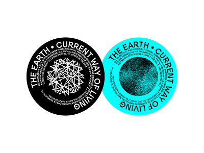 Earth stickers art exhibition logo