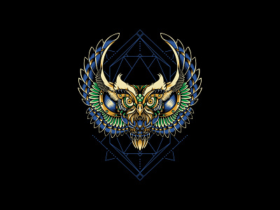 Night Gazer animal apparel bird clothing drawing illustration merchandise owl poster tattoo tshirt