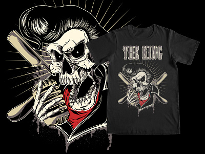 Greaser Skull apparel drawing greaser illustration skull tshirt