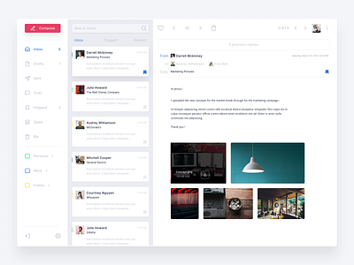 MATERIAL DESIGN EXPLORATION dashboard inbox list message microinteraction ui uiux ux webapp website