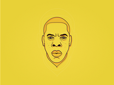 Lemonade illustration jay z lemonade line minimal music portrait vector yellow