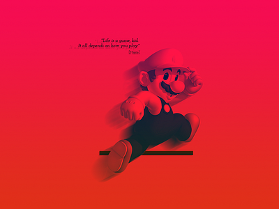 Life is a game graphic design mario personal play quote super mario tribute type wallpaper