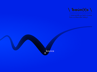 Bounce blue bounce definition dictionary graphic layout line minimal type typography