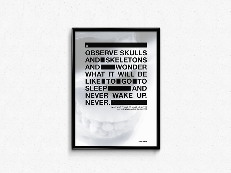 Skulls & Skeletons minimal frame mockup typography quote type poster skeleton skull