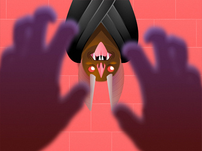 Bat in the Patio animal animation bat hands illustraion