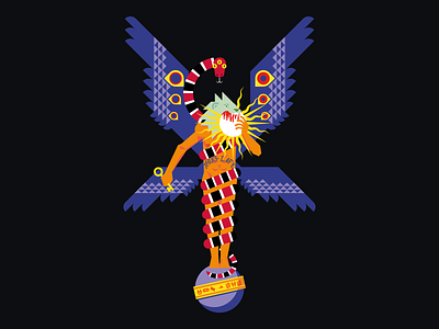 Arimanius god illustration lion roman snake sun thug life tupac vector wings