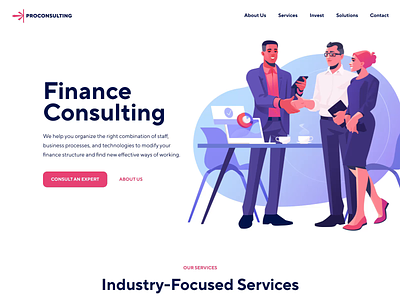 Financial Assistant Landing Page Animation 2d illustration animation design finance financial financial service fintech illustration interface landing landing page service ui user interface ux web web design website website design