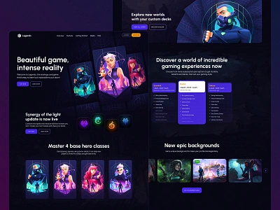 Card Game Landing Page Design Concept apex legends card card design community cosplay cosplayers design fortnite games landing page mobile games overwatch platform playing cards valorant web web design website