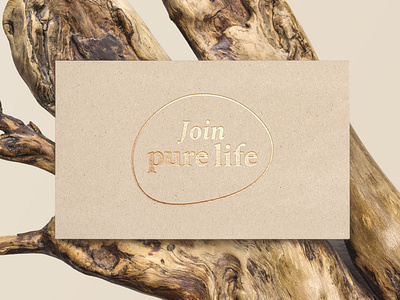 Join pure life No.2 brand eco ecological gold hotels logo natural nature responsibility typography
