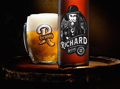 Richard brewery beer beer branding beer label bottle logo visual style