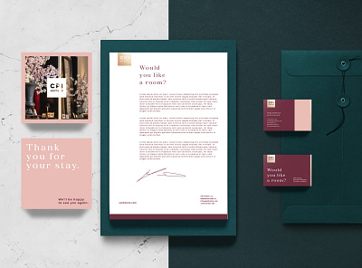 CPI Hotels branding branding and identity business card complimentcard design hotel logo paper