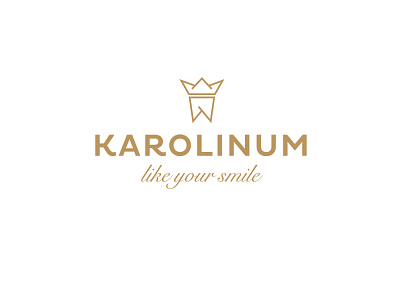 Karolinum - like your smile branding crown gold logo logodesign luxury smile teeth typography