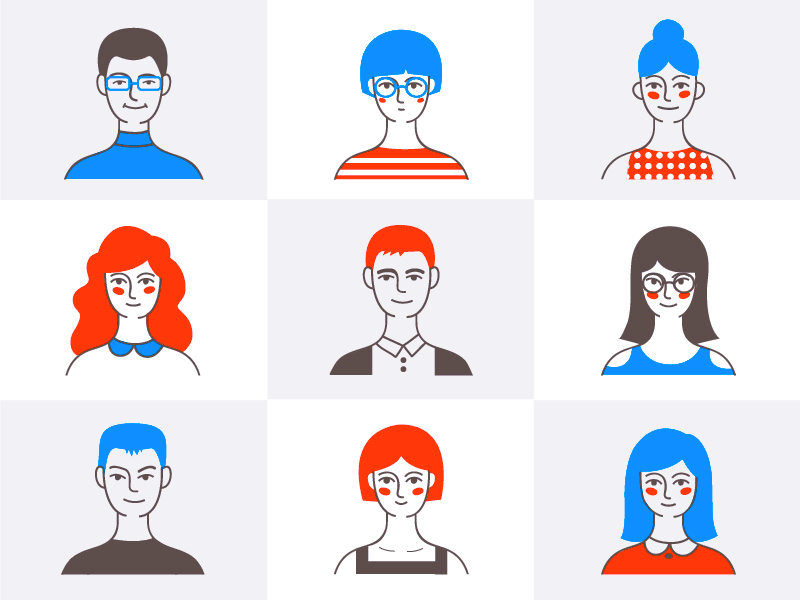 Some of my colleagues portrait design flat