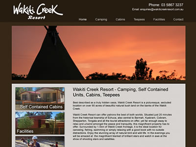 Wakiti Creek Full Screen accommodation brown orange sunset teepee website