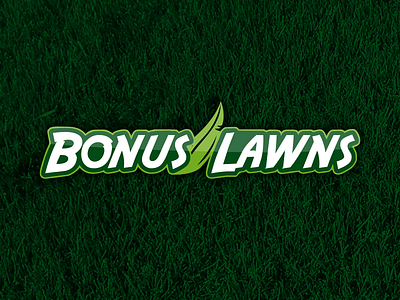 Bonus Lawn Logo Design bonus garden grass green lawn leaf logo