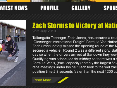 Zach Jones Website car dark motorsport website yellow